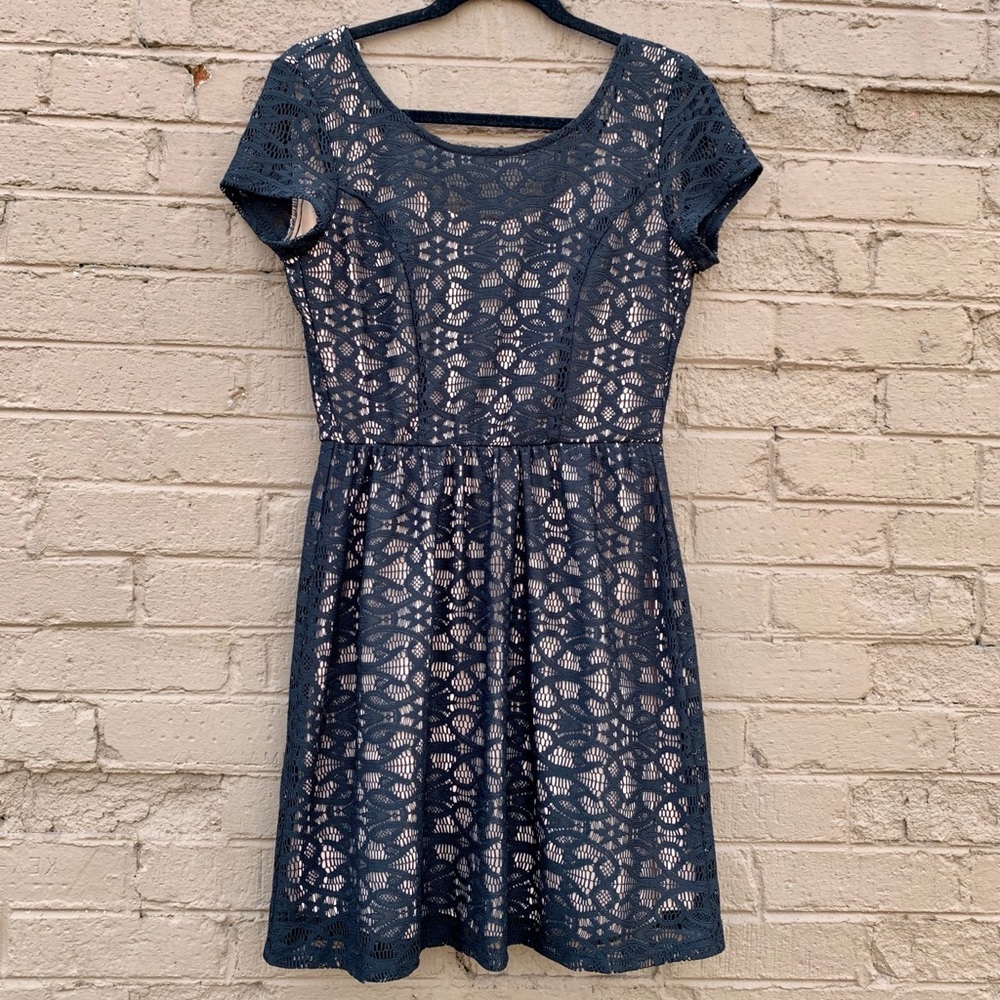Black/Nude Lace Dress
